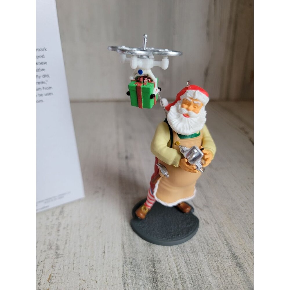 Hallmark toy maker Santa drone airplane ornament Xmas